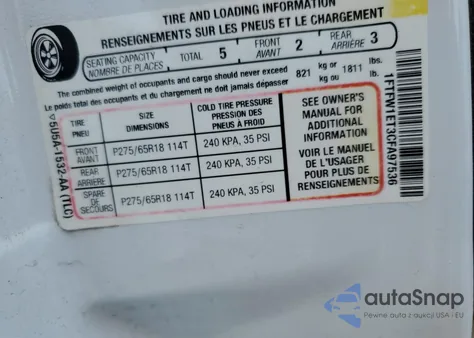2012 Ford F150 Supercrew from USA, damaged, VIN 1FTFW1ET3CFA97536